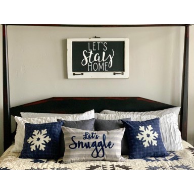 Let's Snuggle and Snowflake Pillows