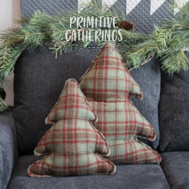 Fresh Stitched Trees-Red & Green Plaid