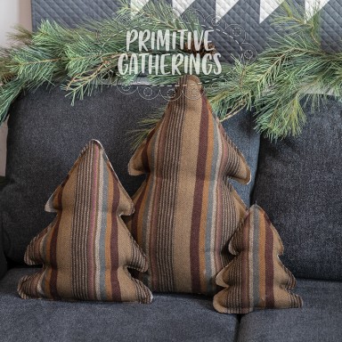 Fresh Stitched Trees-Brown Stripe