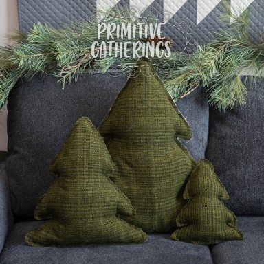 Fresh Stitched Trees-Green Tweed