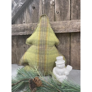 Fresh Stitched Trees-Lime Green Plaid