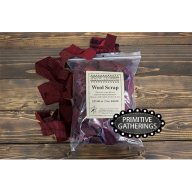 Wool Scrap Bags-Reds