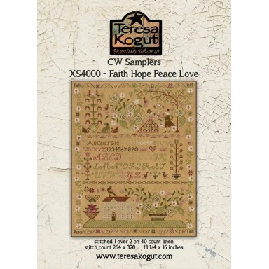 Faith Hope Peace Love Cross Stitch Chart