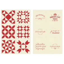 Red Barn Christmas Panel Red