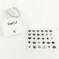 30-Piece Emoji Tile Set-White