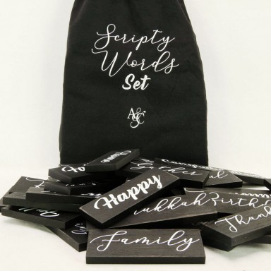 40 Piece Scripty Words Set-Black