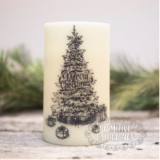 Merry Christmas Pillar Candle