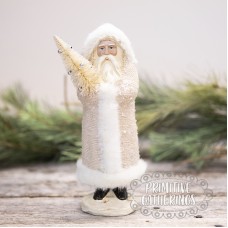  8" Santa with Gold Tinsel and Tree