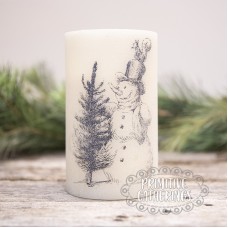 Snowman Pillar Candle