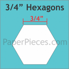 Windowed 3/4 Inch Hexagon With 3/8 Inch Seam