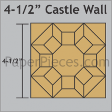 Acrylic Fabric Cutting Template: 4-1/2" Castle with 3/8" Seam Allowance (5 Piece Set)
