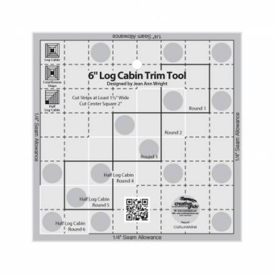  Creative Grids 6in Log Cabin Trim Tool Quilt Ruler