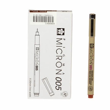 Pigma Micron Pen Brown .20mm Size 005