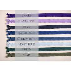 24" Zippers-Cool Colors
