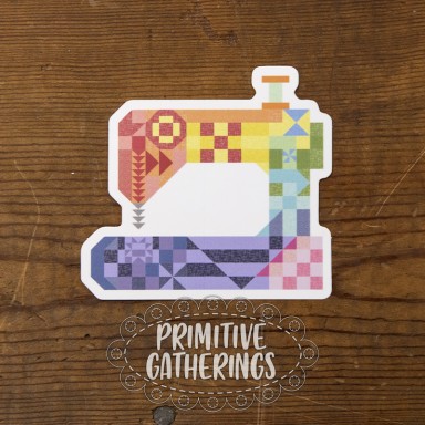 Rainbow Sewing Machine Sticker