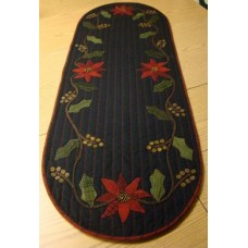 Holly & Poinsettia Table Runner