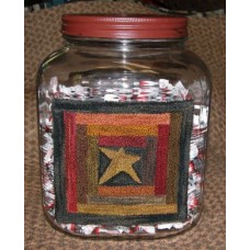 Log Cabin Candy Jar Punch Needle