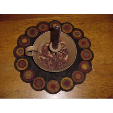 Primitive Wool Candle Mat  